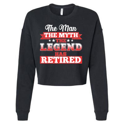 Distressed The Man The Myth The Legend Has Retired  Cropped Pullover Crew