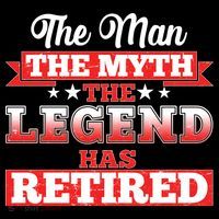 Distressed The Man The Myth The Legend Has Retired  Cropped Pullover Crew