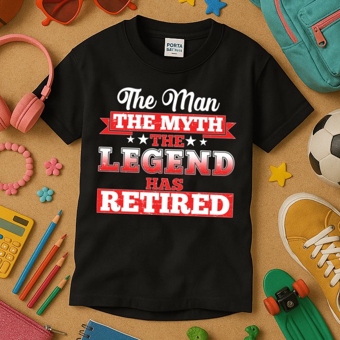 Distressed The Man The Myth The Legend Has Retired  Kids T-Shirt