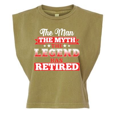Distressed The Man The Myth The Legend Has Retired  Garment-Dyed Women's Muscle Tee