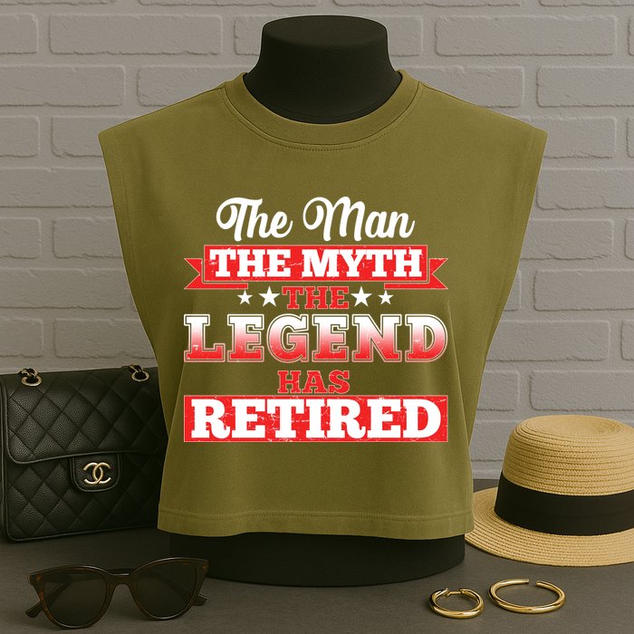 Distressed The Man The Myth The Legend Has Retired  Garment-Dyed Women's Muscle Tee