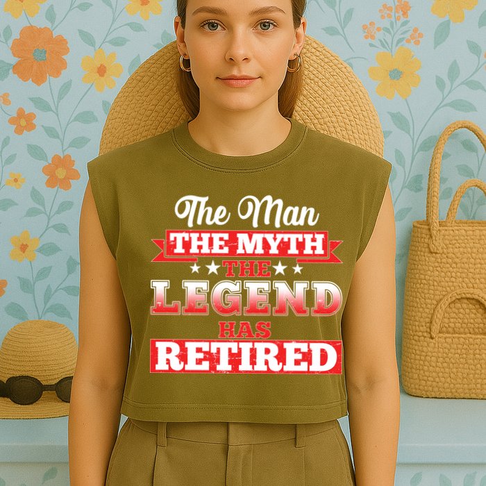 Distressed The Man The Myth The Legend Has Retired  Garment-Dyed Women's Muscle Tee