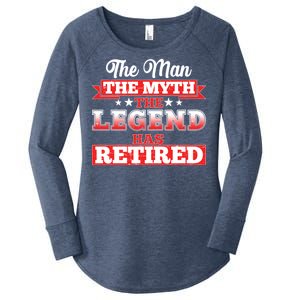 Distressed The Man The Myth The Legend Has Retired  Women's Perfect Tri Tunic Long Sleeve Shirt