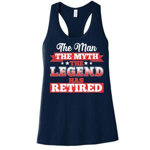 Distressed The Man The Myth The Legend Has Retired  Women's Racerback Tank