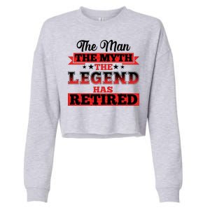 Distressed The Man The Myth The Legend Has Retired  Cropped Pullover Crew