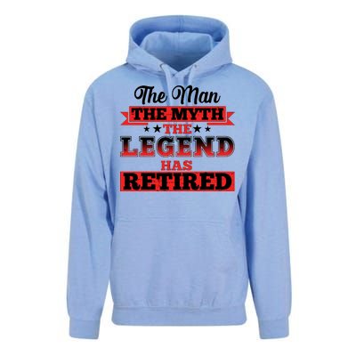 Distressed The Man The Myth The Legend Has Retired  Unisex Surf Hoodie