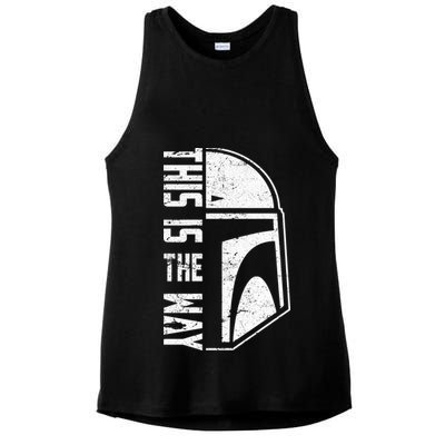 Distressed This Is The Way Helmet Ladies PosiCharge Tri-Blend Wicking Tank