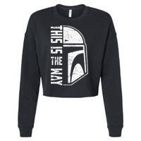 Distressed This Is The Way Helmet Cropped Pullover Crew