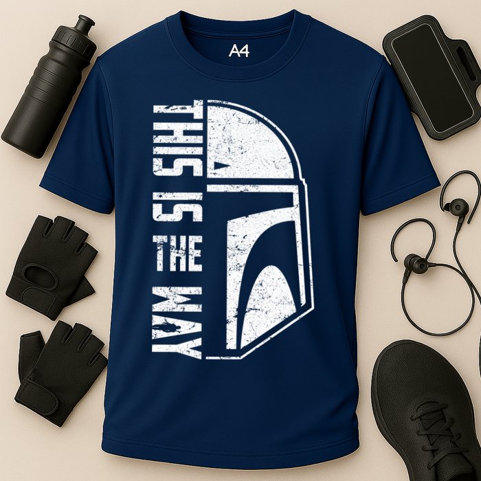 Distressed This Is The Way Helmet Performance Shirt
