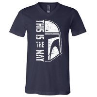 Distressed This Is The Way Helmet V-Neck T-Shirt