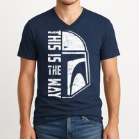 Distressed This Is The Way Helmet V-Neck T-Shirt