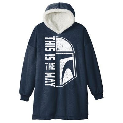 Distressed This Is The Way Helmet Hooded Wearable Blanket