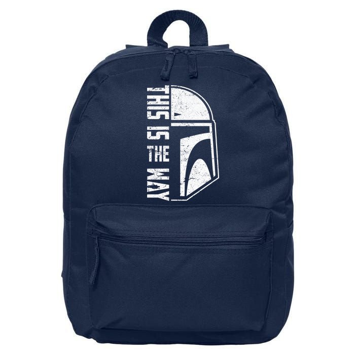Distressed This Is The Way Helmet 16 in Basic Backpack