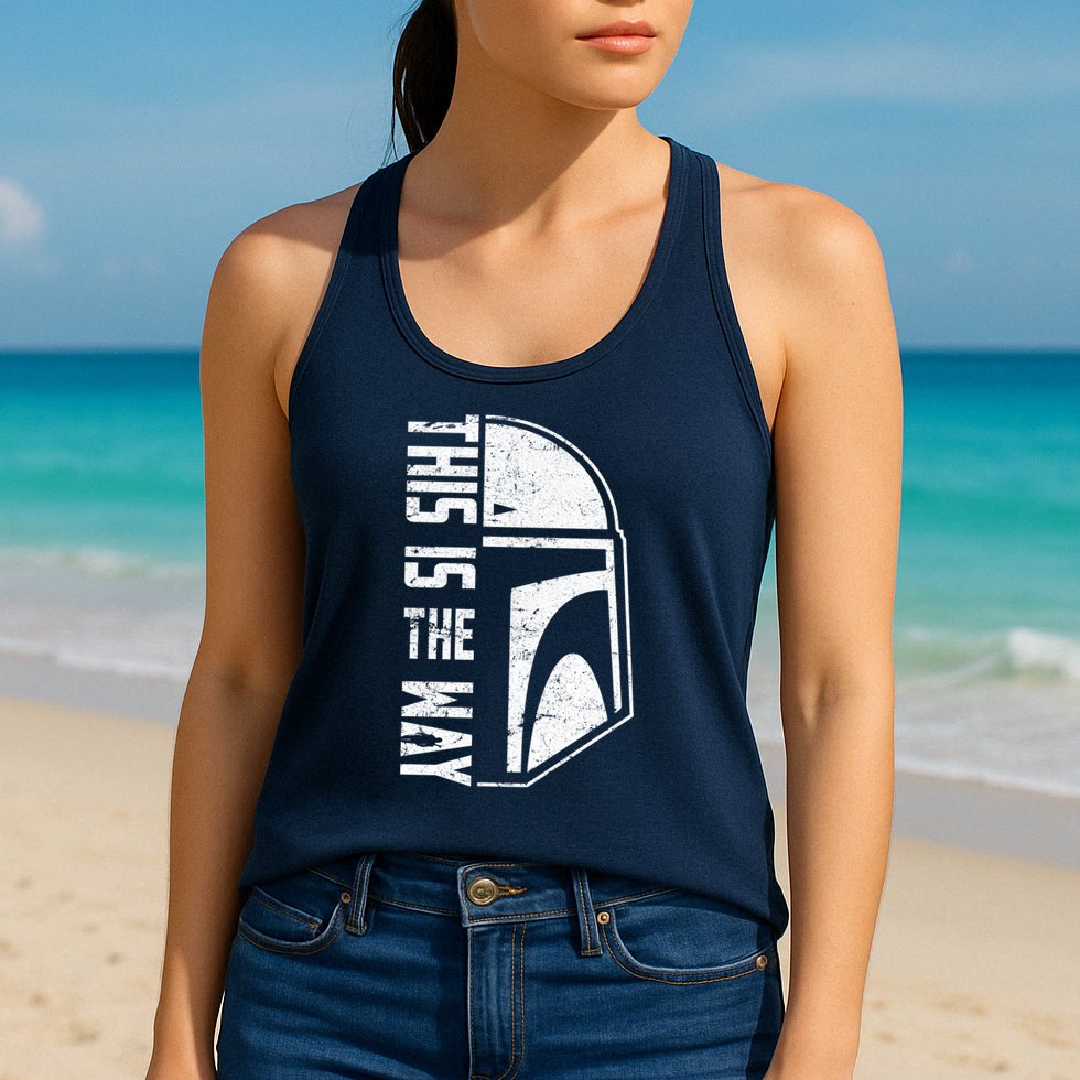 Distressed This Is The Way Helmet Womens Tank Top