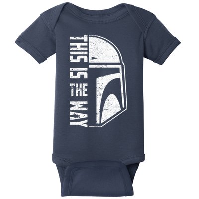 Distressed This Is The Way Helmet Baby Bodysuit