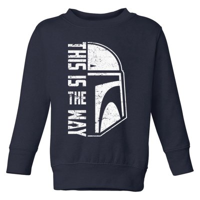 Distressed This Is The Way Helmet Toddler Sweatshirt