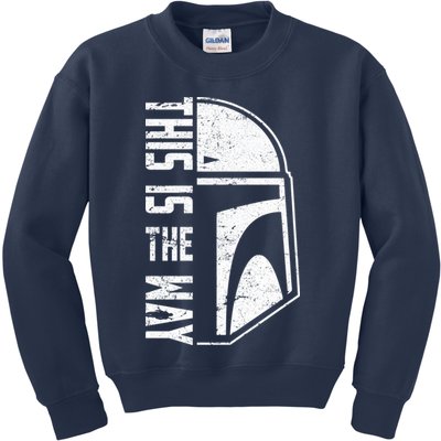 Distressed This Is The Way Helmet Kids Sweatshirt