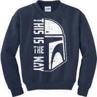 Distressed This Is The Way Helmet Kids Sweatshirt