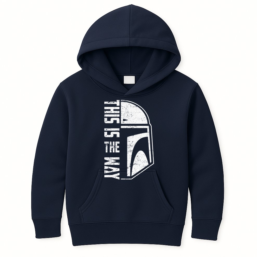 Distressed This Is The Way Helmet Kids Hoodie