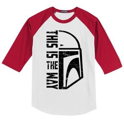 Distressed This Is The Way Helmet Kids Colorblock Raglan Jersey