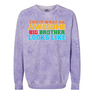 Distressed This is What an Awesome Big Brother Looks Like Colorblast Crewneck Sweatshirt