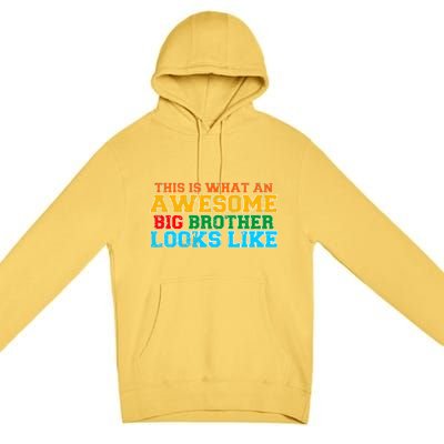 Distressed This is What an Awesome Big Brother Looks Like Premium Pullover Hoodie