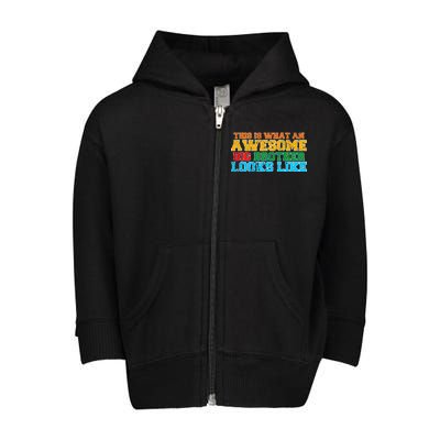 Distressed This is What an Awesome Big Brother Looks Like Toddler Zip Fleece Hoodie