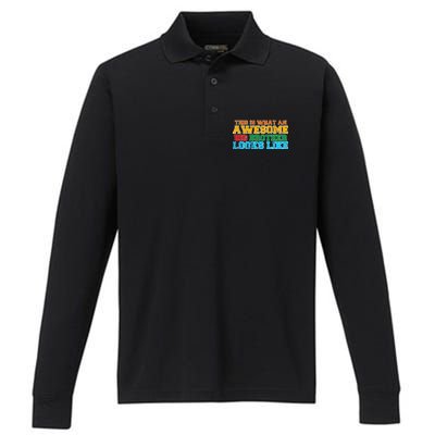 Distressed This is What an Awesome Big Brother Looks Like Performance Long Sleeve Polo