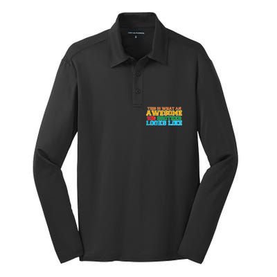 Distressed This is What an Awesome Big Brother Looks Like Silk Touch Performance Long Sleeve Polo