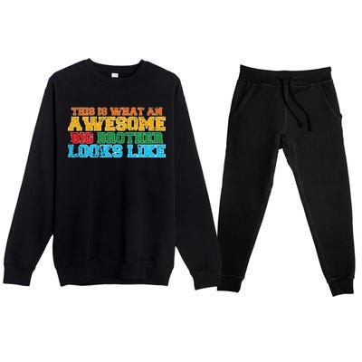 Distressed This is What an Awesome Big Brother Looks Like Premium Crewneck Sweatsuit Set