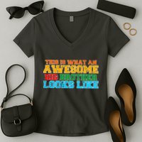Distressed This is What an Awesome Big Brother Looks Like Women's V-Neck T-Shirt