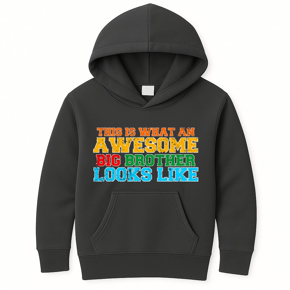 Distressed This is What an Awesome Big Brother Looks Like Kids Hoodie