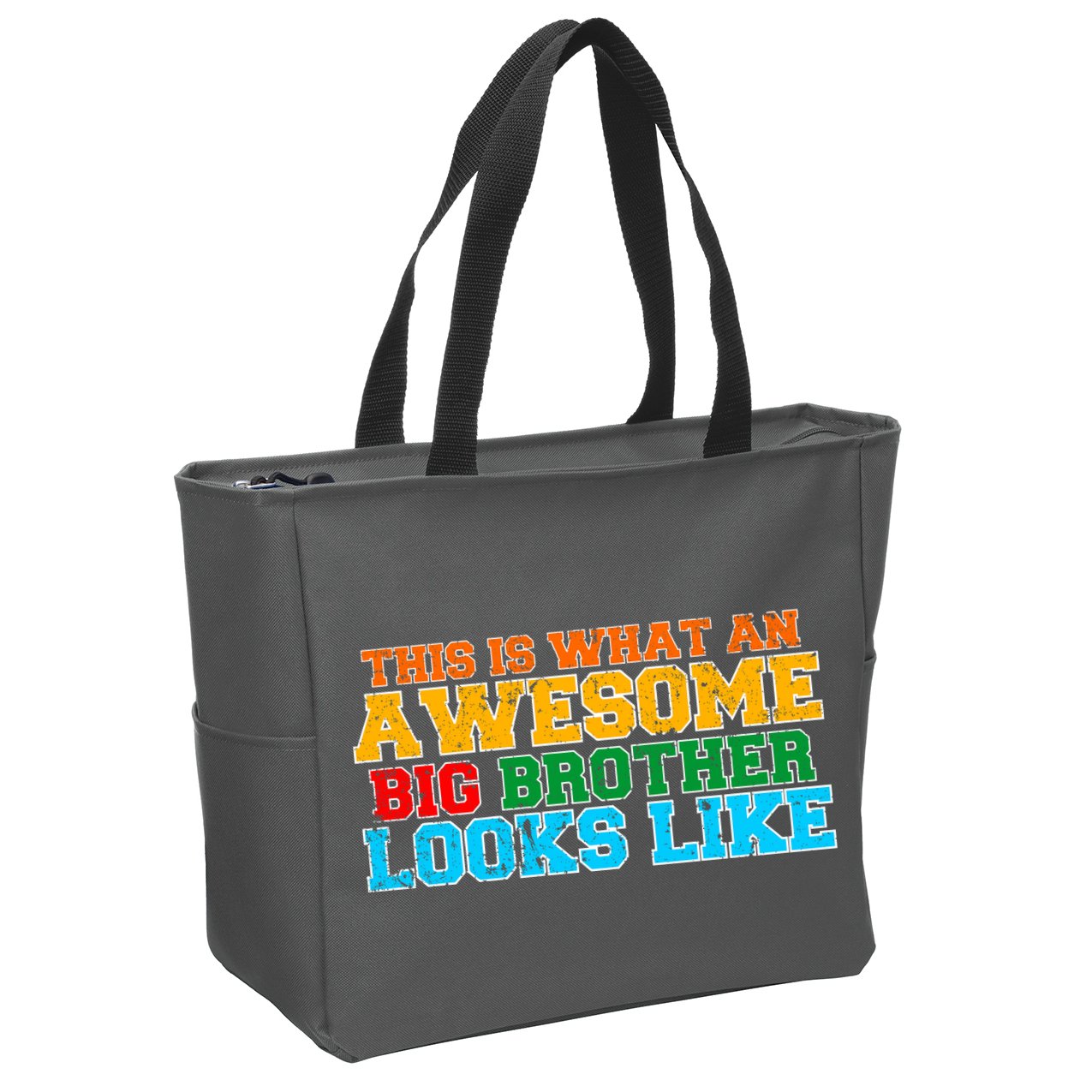 Distressed This is What an Awesome Big Brother Looks Like Zip Tote Bag