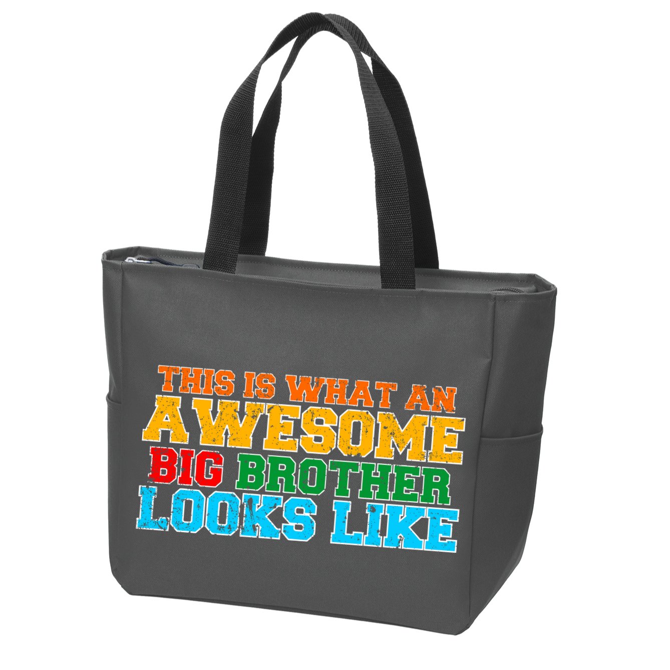 Distressed This is What an Awesome Big Brother Looks Like Zip Tote Bag