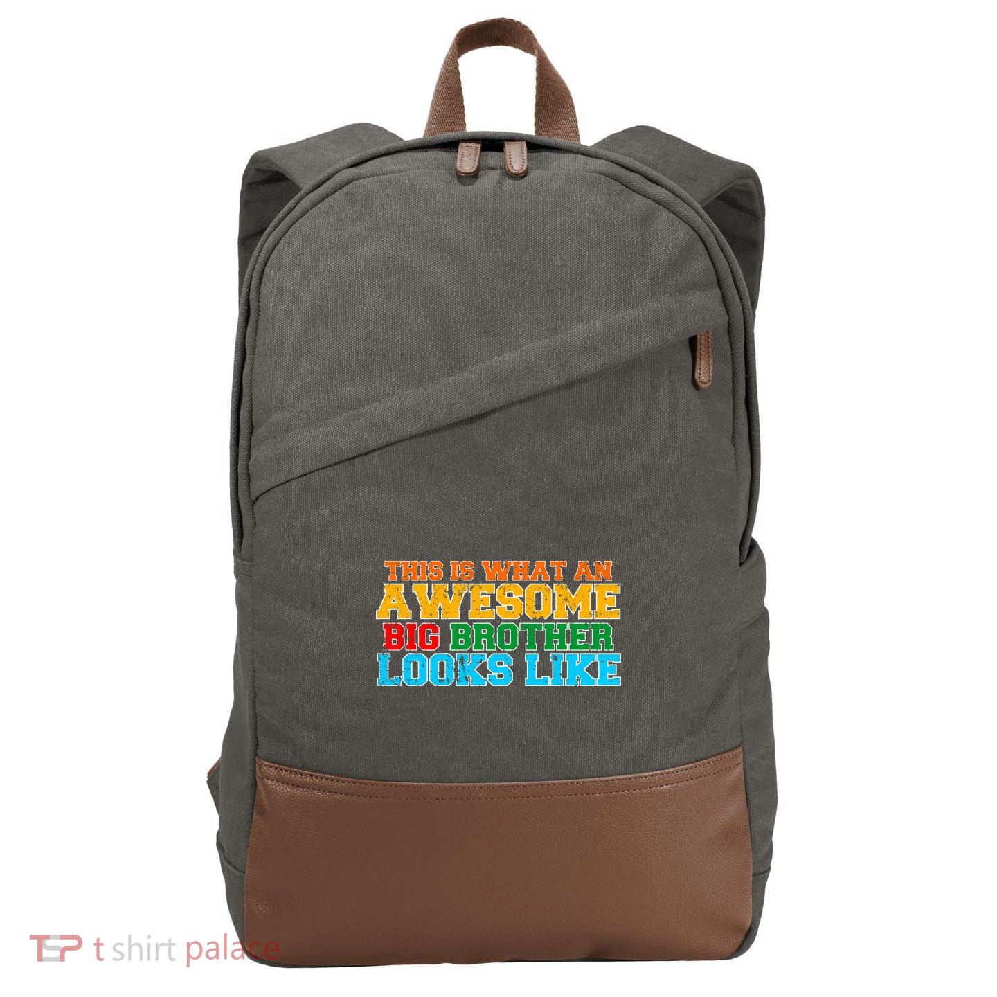 Distressed This is What an Awesome Big Brother Looks Like Cotton Canvas Backpack
