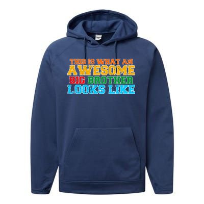 Distressed This is What an Awesome Big Brother Looks Like Performance Fleece Hoodie