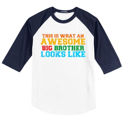 Distressed This is What an Awesome Big Brother Looks Like Baseball Sleeve Shirt