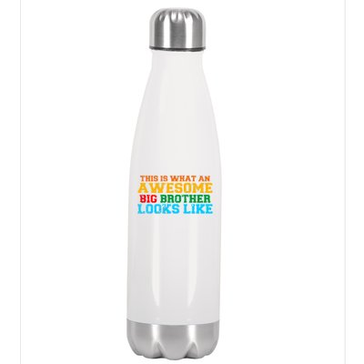 Distressed This is What an Awesome Big Brother Looks Like Stainless Steel Insulated Water Bottle