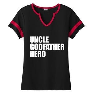 Distressed Uncle Godfather Hero Ladies Halftime Notch Neck Tee