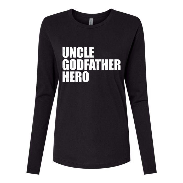 Distressed Uncle Godfather Hero Womens Cotton Relaxed Long Sleeve T-Shirt