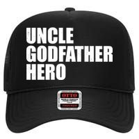 Distressed Uncle Godfather Hero High Crown Mesh Back Trucker Hat