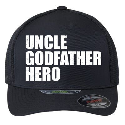 Distressed Uncle Godfather Hero Flexfit Unipanel Trucker Cap