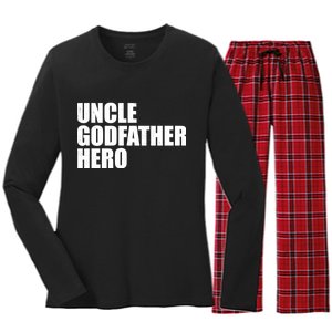 Distressed Uncle Godfather Hero Women's Long Sleeve Flannel Pajama Set 