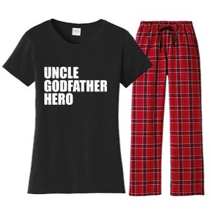 Distressed Uncle Godfather Hero Women's Flannel Pajama Set