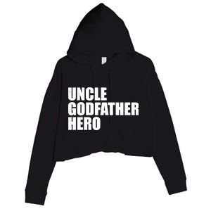 Distressed Uncle Godfather Hero Crop Fleece Hoodie