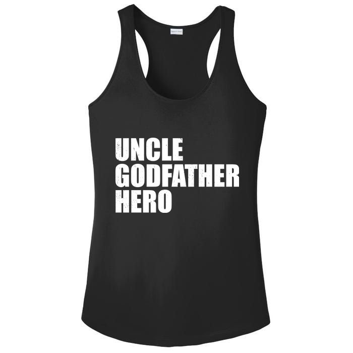 Distressed Uncle Godfather Hero Ladies PosiCharge Competitor Racerback Tank