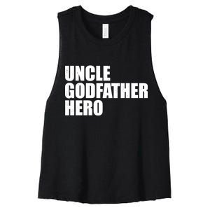 Distressed Uncle Godfather Hero Women's Racerback Cropped Tank