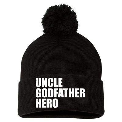 Distressed Uncle Godfather Hero Pom Pom 12in Knit Beanie