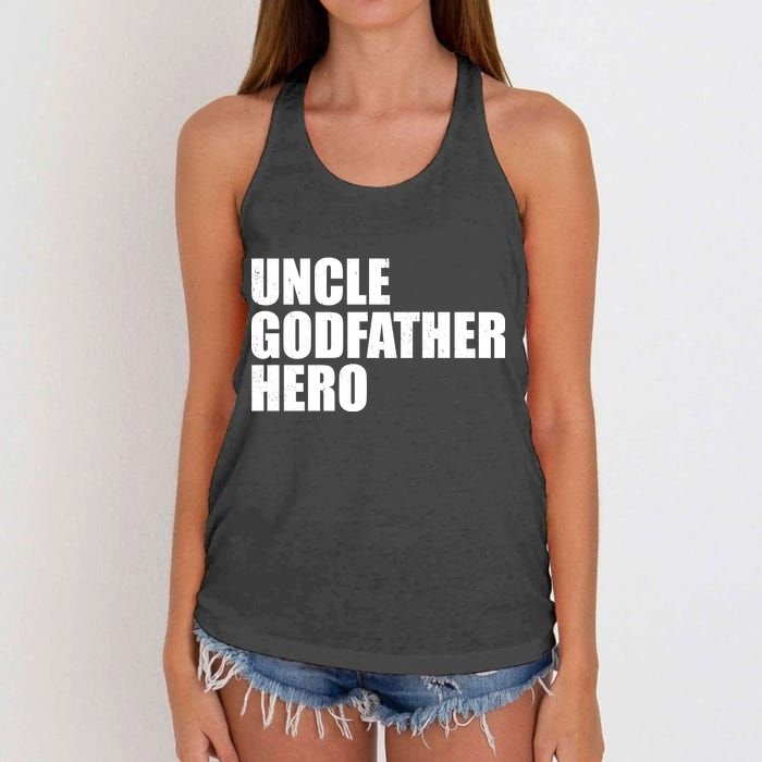 Distressed Uncle Godfather Hero Women's Knotted Racerback Tank