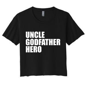 Distressed Uncle Godfather Hero Women's Crop Top Tee